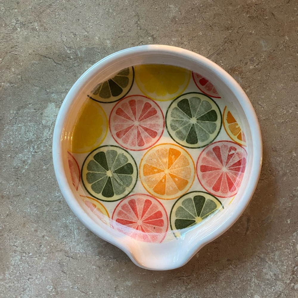 Colorful Citrus Ceramic Spoon Rest